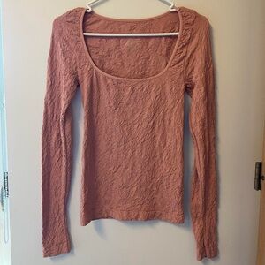 Free People Have It All Long-Sleeve Top in smoke rose